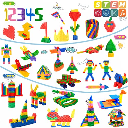 FUBAODA Kids 600pcs Set Building Blocks Construction Toy - Learning Playset STEM Toy Set Educational Kit Child Branin Development Preschool Kindergarten Toy