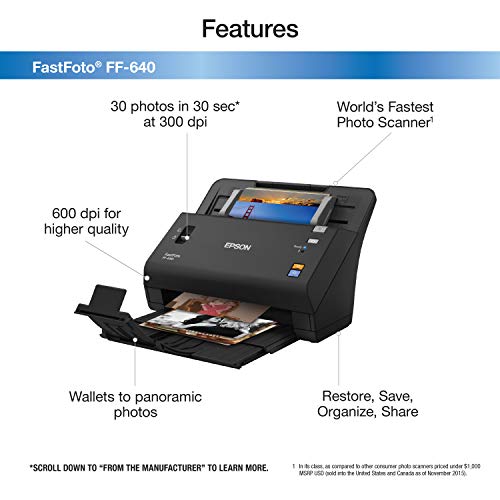 Epson FastFoto FF-640 High-Speed Photo Scanning System with Auto Photo Feeder