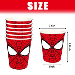 Nuwontun 30PCS Spider Party Birthday Supplies,9oz Disposable Spider Paper Cups for Spider Party Supplies Favors Decorations Tableware.