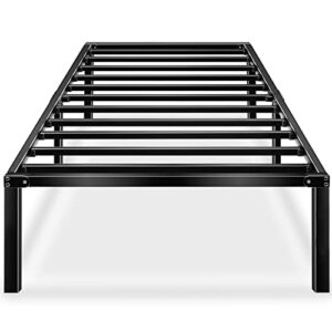 haageep 18 inch platform twin bed frame with storage metal bedframe no box spring needed for kids tall heavy duty