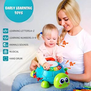 MAGIBX Educational Toys for 1 2 Year Old Boy Girl Gifts, Baby Toys 6 to 12 Months, Crawling Toys for Babies 6-12-18 Months Tummy Time, Light Up Musical Turtle Toys for 1 Year Old First Birthday Gifts