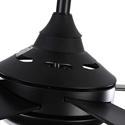 VACILL Low Profile Ceiling Fan with Light Black 52 inch,6 Speed Levels,LED Dimmable,for Farmhouse/Bedroom/Living Room