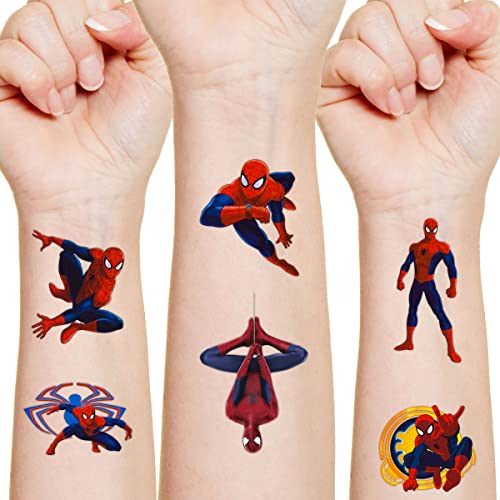 400Pcs Spider Birthday Party Favors Gift for Kids, 16 Sheets Stickers Temporary Tattoos Supplies for Decorations Decor for Boys Girls Kids School Classroom Rewards Prizes