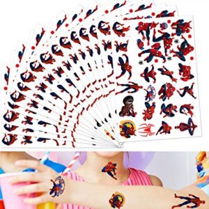 400Pcs Spider Birthday Party Favors Gift for Kids, 16 Sheets Stickers Temporary Tattoos Supplies for Decorations Decor for Boys Girls Kids School Classroom Rewards Prizes