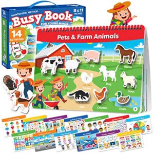 montessori busy book for toddlers ages 3 and up - pre k preschool learning activities book - autism sensory - kindergarten educational toys for 3 year old - my preschool busy book ages 3-4 4-8 5-7