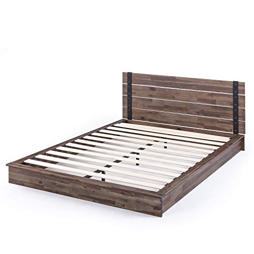 ZINUS Brock Metal and Wood Platform Bed Frame / Solid Acacia Wood Mattress Foundation / No Box Spring Needed / Easy Assembly, Full