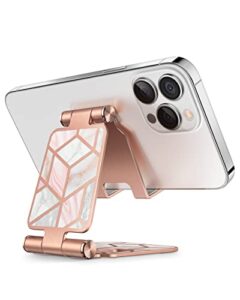 i-blason cell phone stand, foldable adjustable phone mount holder, compatible with iphone 14/iphone 13/iphone 12/iphone 11/galaxy s22/s21/pixel 6, android smartphones, all smart phone (marble)
