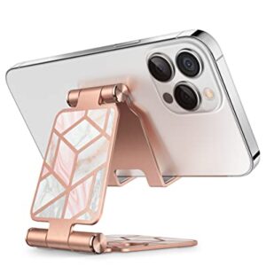 i-Blason Cell Phone Stand, Foldable Adjustable Phone Mount Holder, Compatible with iPhone 14/iPhone 13/iPhone 12/iPhone 11/Galaxy S22/S21/Pixel 6, Android Smartphones, All Smart Phone (Marble)