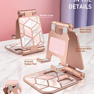 i-Blason Cell Phone Stand, Foldable Adjustable Phone Mount Holder, Compatible with iPhone 14/iPhone 13/iPhone 12/iPhone 11/Galaxy S22/S21/Pixel 6, Android Smartphones, All Smart Phone (Marble)