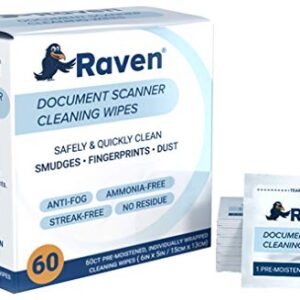 Raven Compact Document Scanner Bundle with Carrying Case, Cleaning Wipes and Rubber Stamp