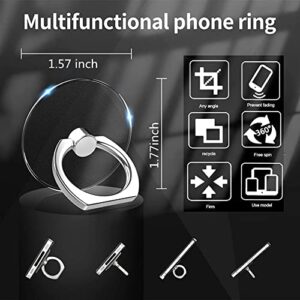 Cell Phone Ring Stand Holder,4 PCS Transparent Finger Ring Holder,360° Degree Rotation Kickstand Phone Ring Grips Compatible with Most Smartphones and Tablet