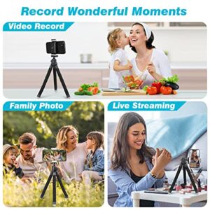 Aureday Cell Phone Tripod Stand, Flexible Travel Tripod with Remote and Mount,Small Cellphone Tripod for iPhone＆Android Phones,Cameras,Gopro,Webcam(Sponge)