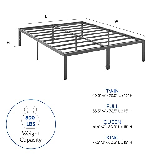 Classic Brands Brutis Black Heavy-Duty Metal Platform Bed Frame, Twin