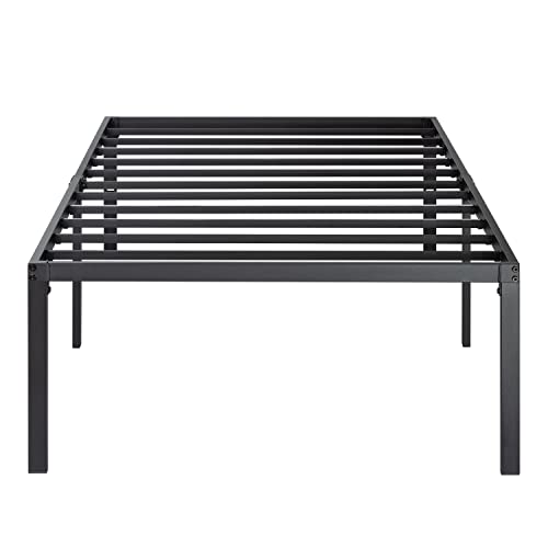 IMUsee Heavy Duty Twin Size Platform Bed Frame with 18 inch Large Under Bed Storage Space, Sturdy Metal Frame/Mattress Foundation/No Box Spring Needed/Easy Assembly/Noise-Free