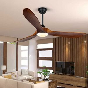 zhuyilong 60 inch ceiling fans with lights and remote, led ceiling fan with light, modern indoor outdoor ceiling fan for patios bedroom living room kitchen farmhouse (wy-001)