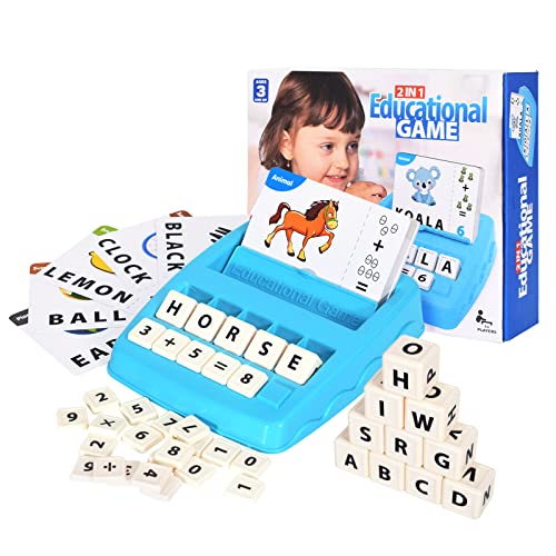 DEGIDEGI Matching Letter Games for Kids Age 3-8, 2 in 1 Spelling & Reading Educational Toys Flash Cards Number & Color Recognition Preschool Learning Sight Words Toys Birthday Gift for Toddlers