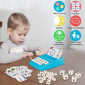 DEGIDEGI Matching Letter Games for Kids Age 3-8, 2 in 1 Spelling & Reading Educational Toys Flash Cards Number & Color Recognition Preschool Learning Sight Words Toys Birthday Gift for Toddlers
