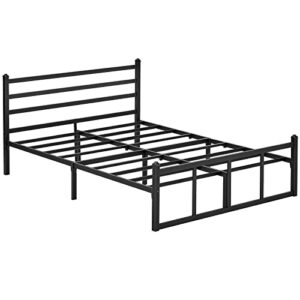 GreenForest Queen Bed Frame with Headboard Heavy Duty Metal Platform Mattress Foundation with Square Slats Support No Box Spring Needed, Black