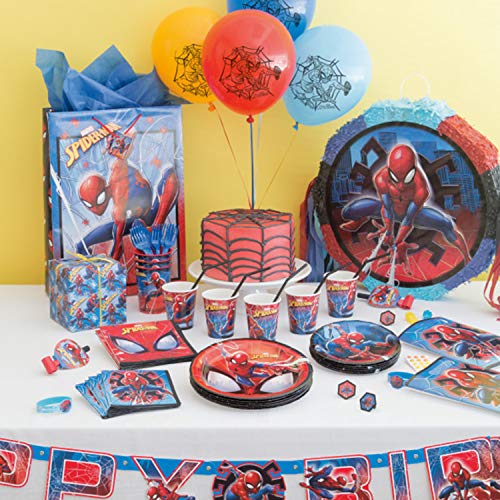 Spiderman Dinnerware Bundle Officially Licensed by Unique | Napkins & Plates | Great for Birthdays & Superhero Parties