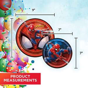 Spiderman Dinnerware Bundle Officially Licensed by Unique | Napkins & Plates | Great for Birthdays & Superhero Parties