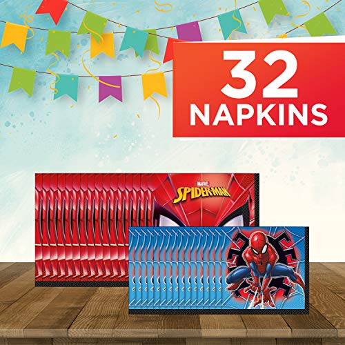 Spiderman Dinnerware Bundle Officially Licensed by Unique | Napkins & Plates | Great for Birthdays & Superhero Parties