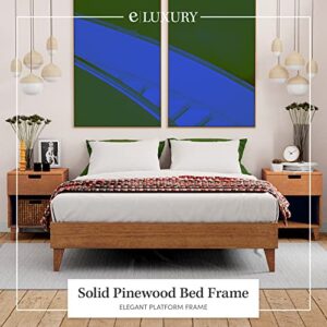 Wooden California King Platform Bed Frame (Almond) - No Box Spring Needed | Easy Assembly & Heavy Duty | Ideal California King Platform Bed Frame, California King Bed Frame, Wood Platform Bed Frames