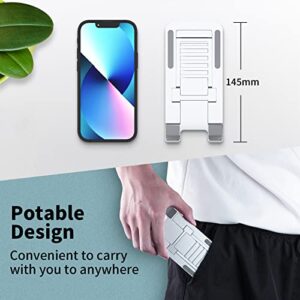 TITACUTE Cell Phone Stand for iPhone 14 Pro Max 13 12 11 XR Samsung A53 S22 S21 S20 Galaxy Z Flip 4 Pixel Aluminum Adjustable Cradle Holder Tablet Kickstand iPad Mini Air Desk Home Office, Silver