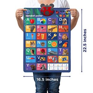 LEARNING BUGS Interactive ABC & 123s Talking Poster & Musical Wall Chart, Educational Toy for Toddlers