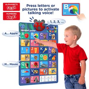 LEARNING BUGS Interactive ABC & 123s Talking Poster & Musical Wall Chart, Educational Toy for Toddlers