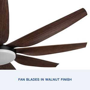 Large Ceiling Fans with Lights 71" Remote Control Ceiling Fan Integrated LED Ceiling Fan Lighting Indoor Timing Ceiling Fans Solid Wood Blade Ceiling Fan for Bedroom Living Room Brown