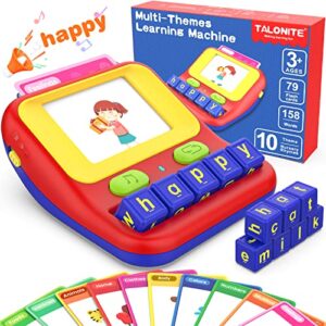 talonite learning educational toys for 2 3 4 5 6 7 8 year old boys girls, talking flash cards with 158 sight words, matching letter game, autism sensory toys, speech therapy toys and materials