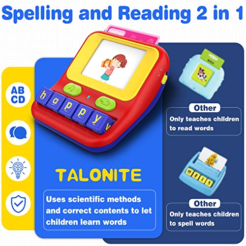 TALONITE Learning Educational Toys for 2 3 4 5 6 7 8 Year Old Boys Girls, Talking Flash Cards with 158 Sight Words, Matching Letter Game, Autism Sensory Toys, Speech Therapy Toys and Materials