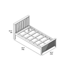 Max & Lily Twin Bed, Wood Bed Frame with Headboard For Kids, Slatted, Espresso