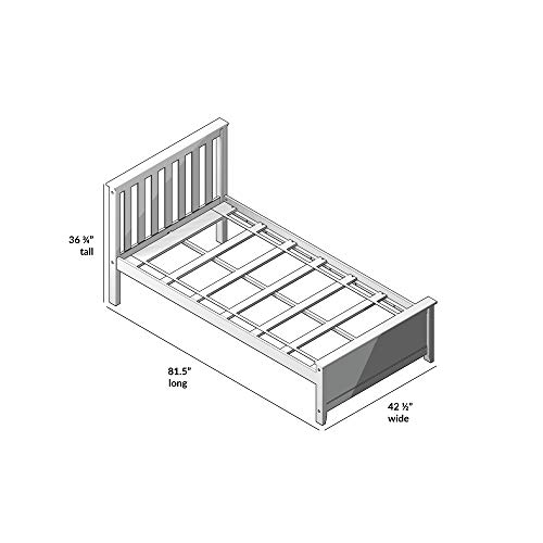 Max & Lily Twin Bed, Wood Bed Frame with Headboard For Kids, Slatted, Espresso