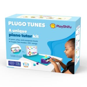 plugo tunes by playshifu - piano learning kit | musical steam toy for ages 4-10 - music instruments gift for boys & girls (works with ipads, iphones, samsung tabs/phones, kindle fire)