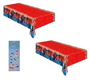 unique spiderman birthday party supplies bundle includes plastic table covers - 2 count