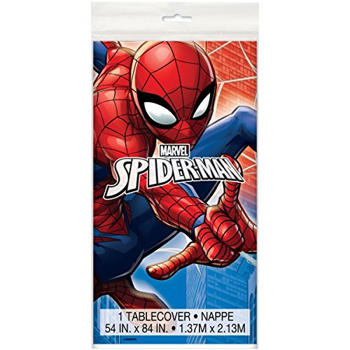 Unique Spiderman Birthday Party Supplies Bundle Includes Plastic Table Covers - 2 Count