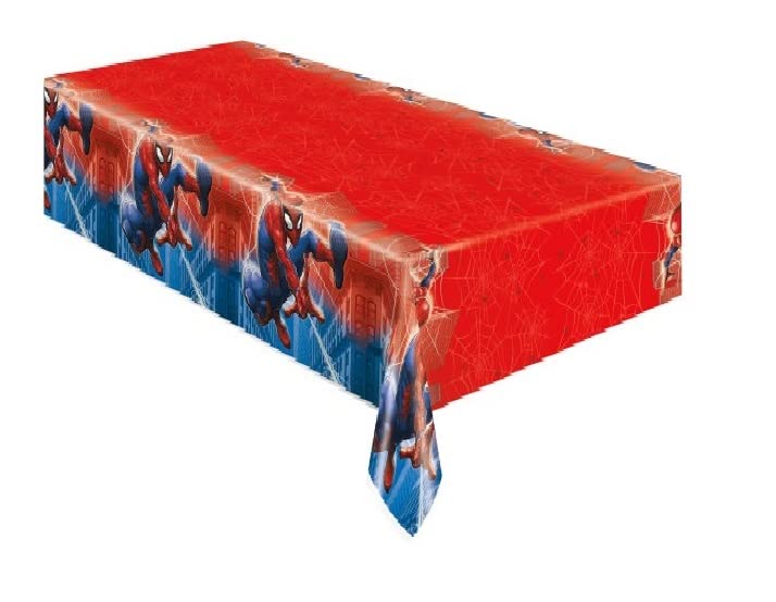 Unique Spiderman Birthday Party Supplies Bundle Includes Plastic Table Covers - 2 Count
