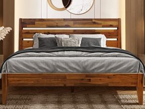 acacia emery 14 inch wood platform bed frame v1 (chocolate, queen)