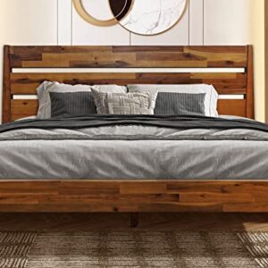 Acacia Emery 14 Inch Wood Platform Bed Frame V1 (Chocolate, Queen)