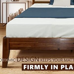 Acacia Emery 14 Inch Wood Platform Bed Frame V1 (Chocolate, Queen)