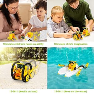GaHoo 13-in-1 STEM Solar Robot Toys Kit for Kids, DIY Building Science Learning Educational Experiment Kit, Engineering Science Kits Birthday Gift for Age 8 9 10 11 12 Years Old Boys Girls Teens