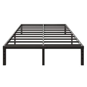 xmhongsong 14 inch queen size bed frame no box spring needed, heavy duty metal platform bed frame, easy assembly, noise free, black