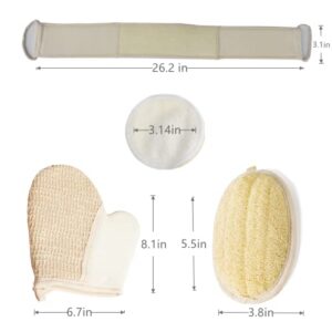 Natural Loofah Exfoliating Body Sponge Scrubber, Back Scrubber (5 Pack), Made with Eco-Friendly and Biodegradable Shower Luffa Sponge, Loofah for Women and Men, for Skin Care in Bath Spa Shower