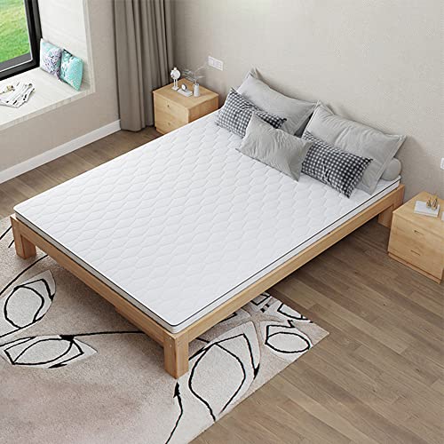 LITFAD Scandinavian Bed Frame Platform Bed Solid Wood Standard Bed Wooden Slats (No Box Spring Needed) - California King, Single Bed