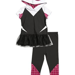 Marvel Spider-Man Spider-Gwen Ghost Spider Little Girls Cosplay T-Shirt and Leggings 7-8