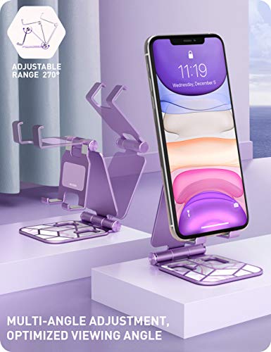 i-Blason Cell Phone Stand, Foldable Adjustable Phone Mount Holder, Compatible with iPhone 14/iPhone 13/iPhone 12/iPhone 11/Galaxy S22/S21/Pixel 6, Android Smartphones, All Smart Phone (Ameth)