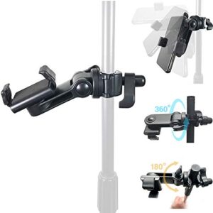 accessorybasics music boom mic microphone stand smartphone mount w/360° swivel adjust holder for all smartphones up to 3.75 inches wide (zoom video compatible)