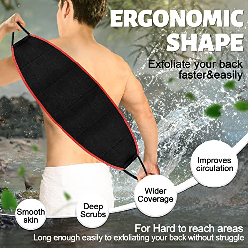 Evridwear Exfoliating Body Scrubber with Handles Back Washer Back Scrubber for Shower Bath Dry Skin Whole Body Deep Clean Men Women(Heavy)