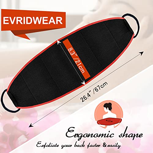 Evridwear Exfoliating Body Scrubber with Handles Back Washer Back Scrubber for Shower Bath Dry Skin Whole Body Deep Clean Men Women(Heavy)